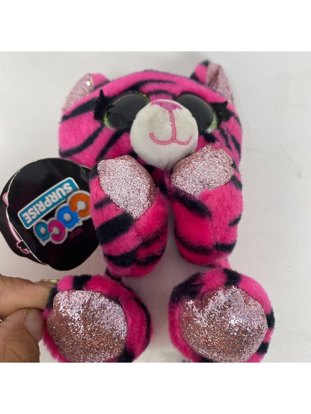 Zuru Coco Surprise Neon Tiger Plush 6" Glitter Paws Luna Retired Toy